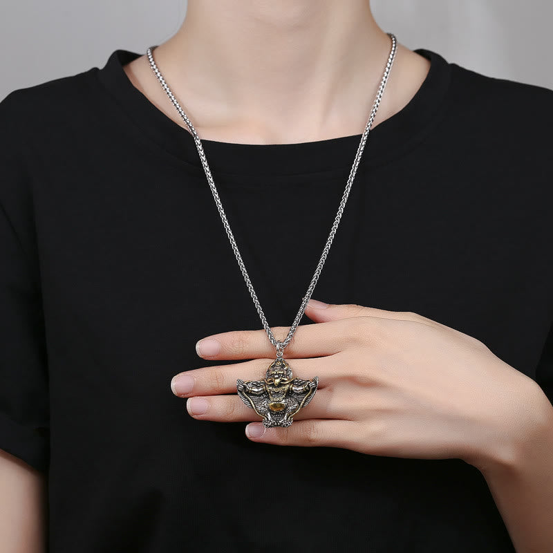Buddha Stonesチベットガルーダ鳥銅守護ネックレスペンダント
