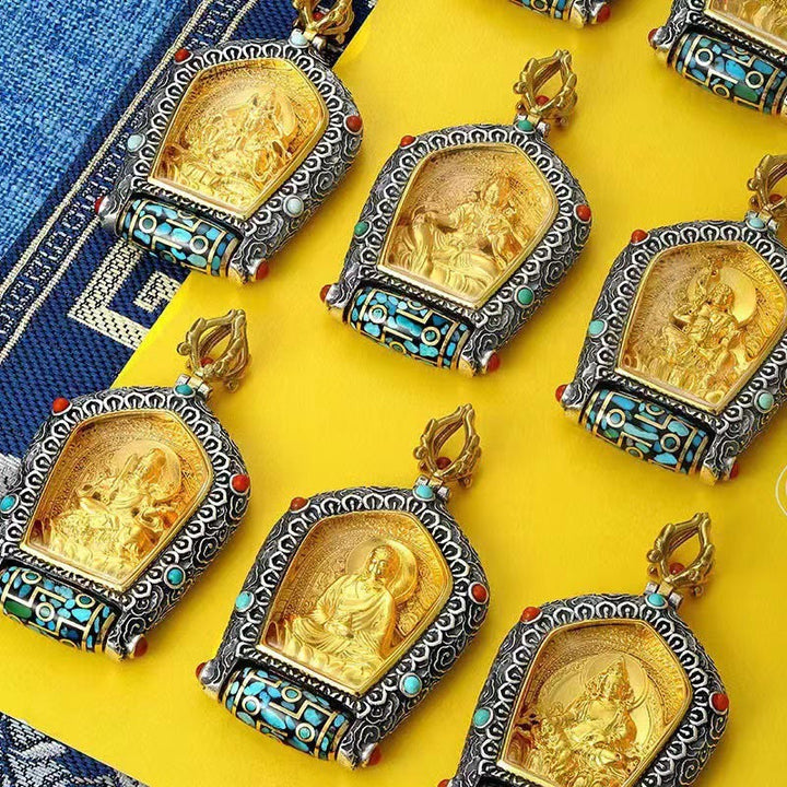 十二支誕生仏タンカ繁栄回転式ビーズネックレスペンダント - image 3