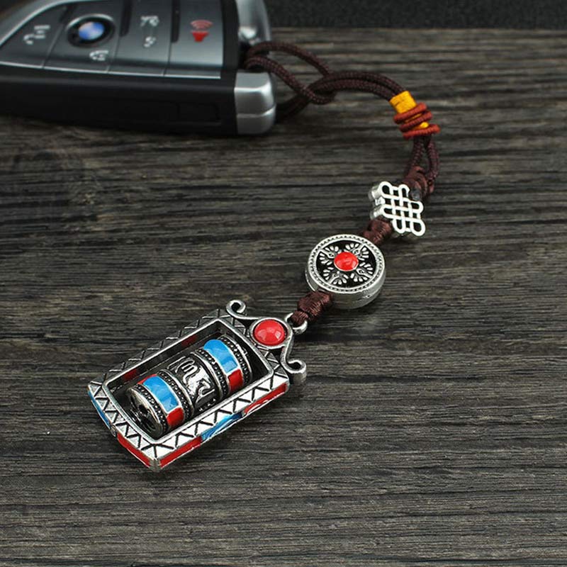 Buddha Stones六字真言 祈りの輪 回転結び 祝福キーホルダー 装飾