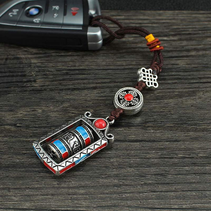 Buddha Stones六字真言 祈りの輪 回転結び 祝福キーホルダー 装飾