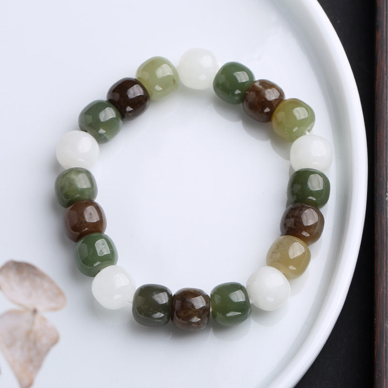 Buddha Stonesグラデーション翡翠幸運祝福ブレスレット - マルチカラージェイド - image 8