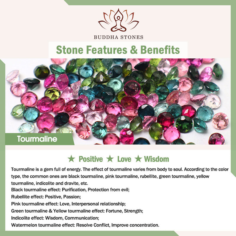 Buddha Stonesカラフルトルマリン 翡翠 花 ラブブレスレット