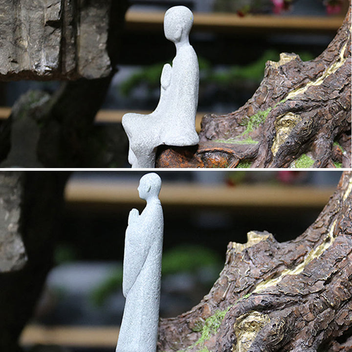 Buddha Stones瞑想 仏陀 僧侶 静寂 家の装飾