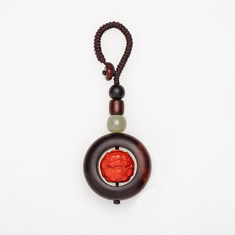チベットのBuddha Stones、Om Mani Padme Hum、貔貅(ピクシウ)銅貨、小葉、紅檀、辰砂、守護キーチェーン