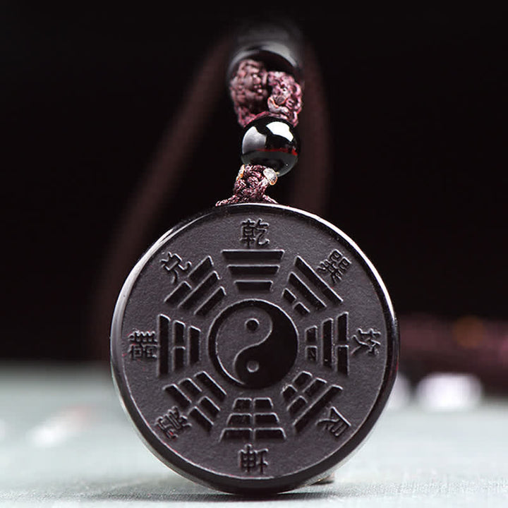Buddha Stones黒曜石八卦陰陽力ネックレスペンダント - image 3