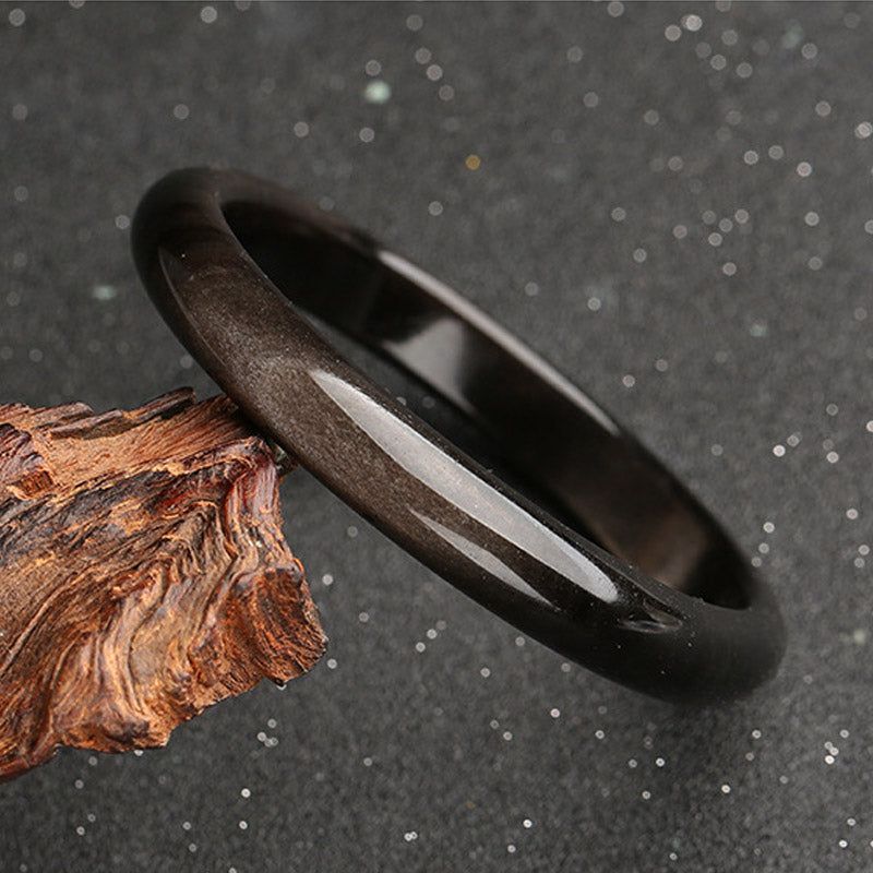 Buddha Stonesゴールドシーンオブシディアン シルバーシーンオブシディアン守護ブレスレットバングル