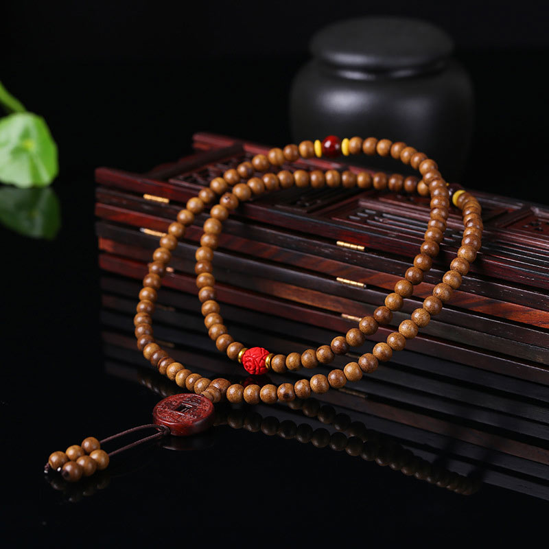 Buddha Stones108 個入りMalaビーズ 桃の木 菩提樹 蓮 祈り 瞑想 ブレスレット