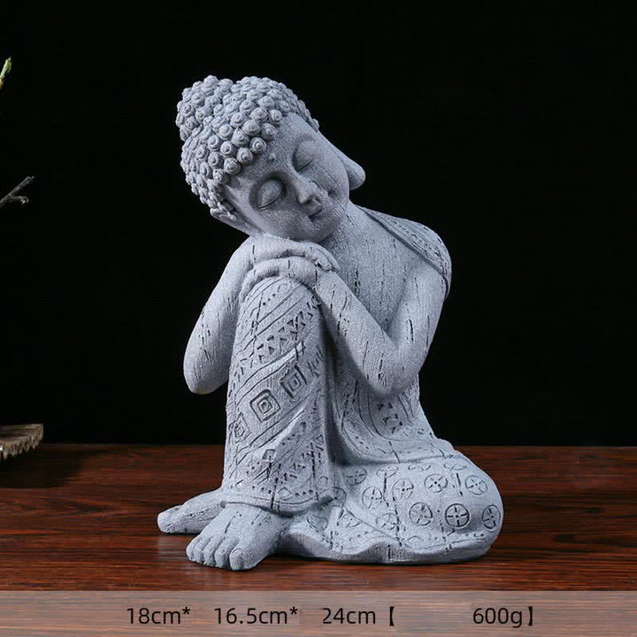 Buddha Stonesチベットの瞑想仏 静寂の樹脂像 装飾