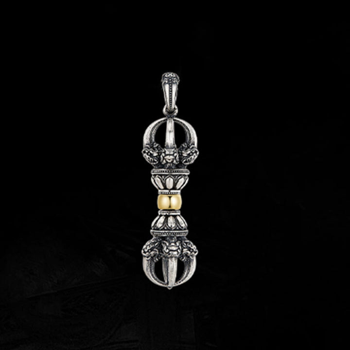 Buddha Stonesチベットドルジェ金剛杵デザイン富のネックレスペンダント