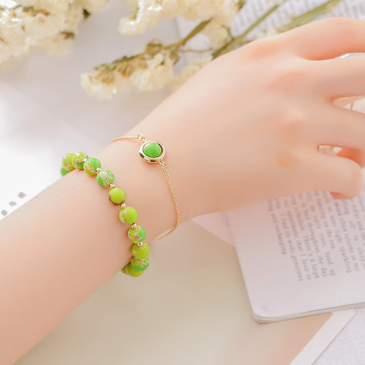 サンストーン ストロベリークォーツ クリスタル ガーネット ポジティブ パワーストーンブレスレット Buddha Stones