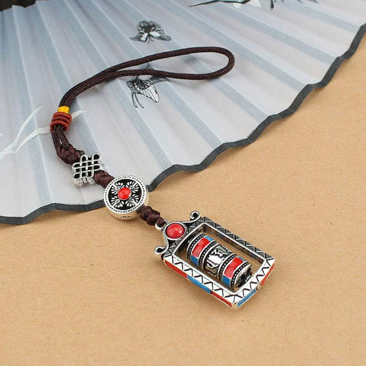 Buddha Stones六字真言 祈りの輪 回転結び 祝福キーホルダー 装飾