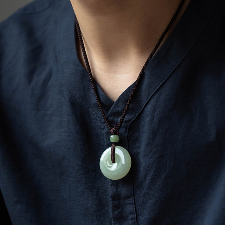 Buddha Stones天然丸玉平和バックル幸運繁栄ネックレスペンダント