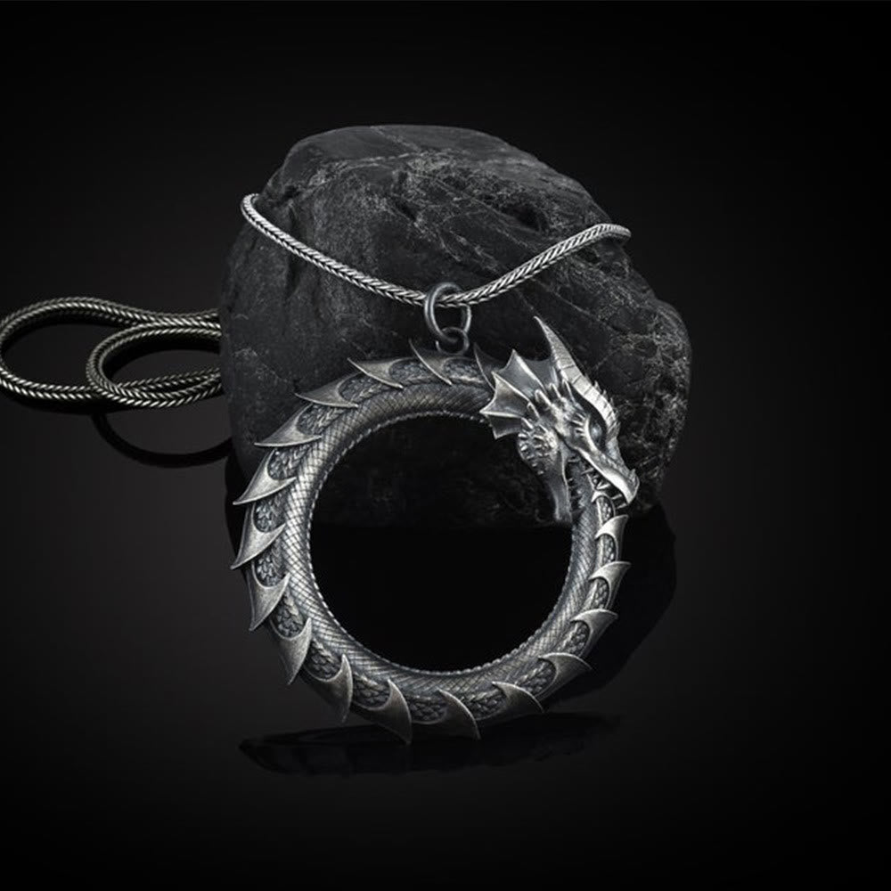 Buddha Stones純錫製 龍蛇守護ネックレスペンダント - ドラゴンペンダント&キールチェーン - image 1