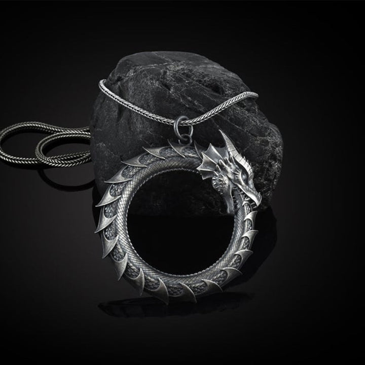 Buddha Stones純錫製 龍蛇守護ネックレスペンダント - ドラゴンペンダント&キールチェーン - image 1