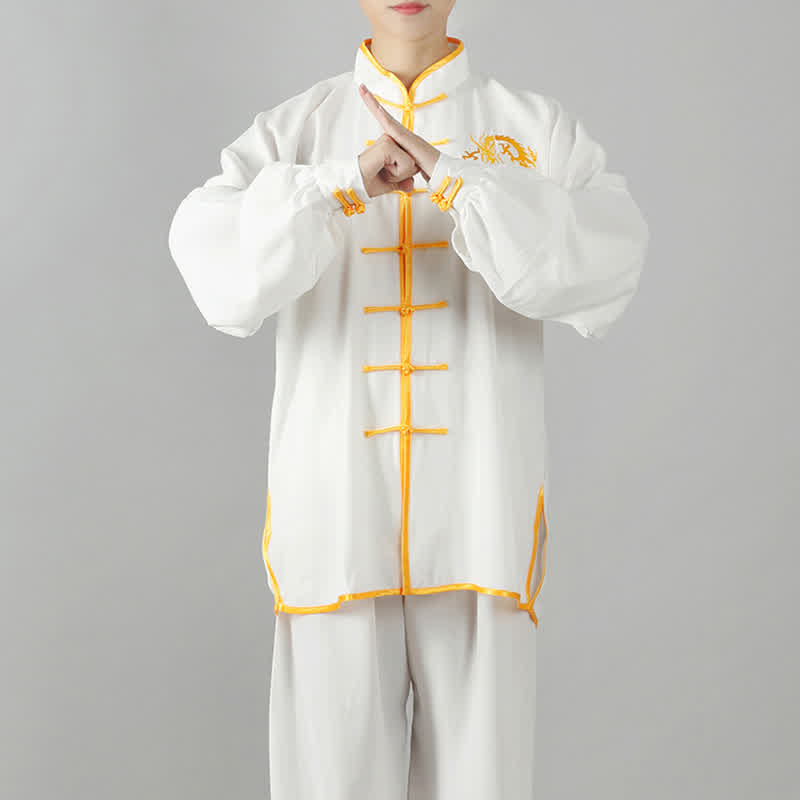 Buddha Stones龍刺繍 気功 禅 精神修養 瞑想 祈り ユニフォーム 男女兼用 服セット