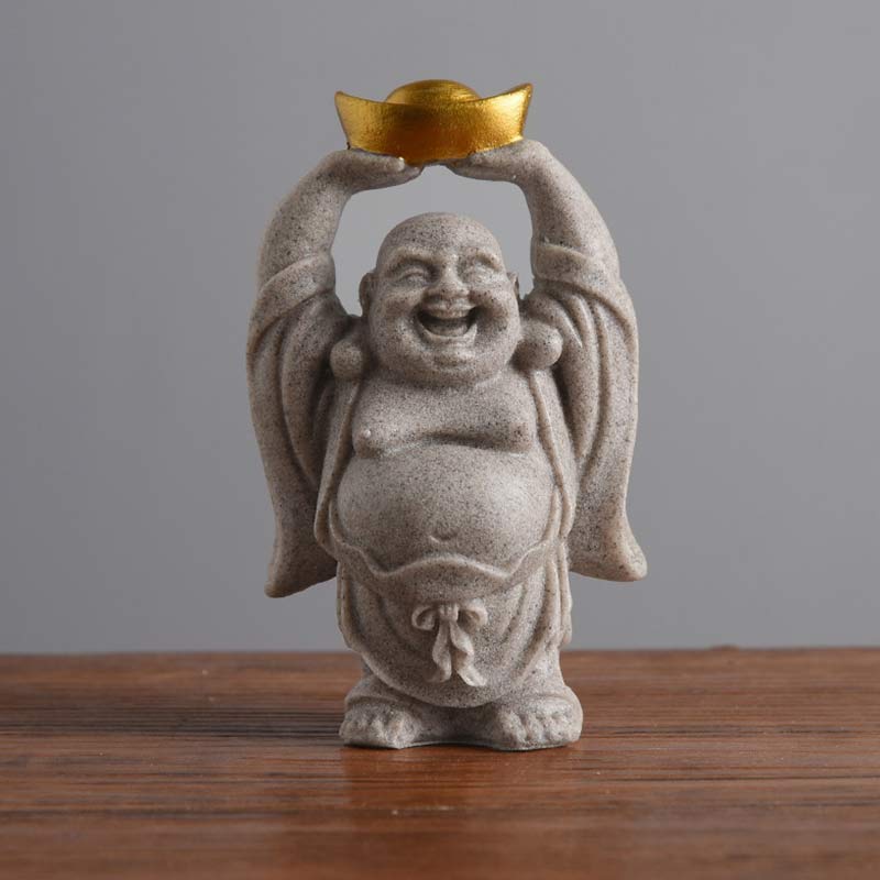 Buddha Stones笑う仏 樹脂像 祝福 室内装飾