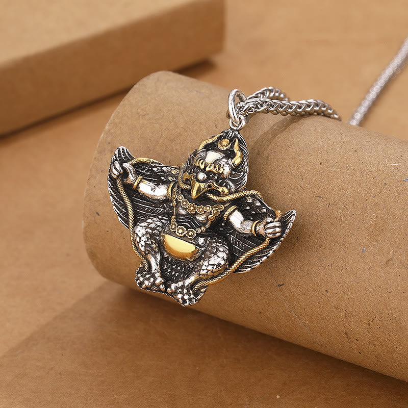 Buddha Stonesチベットガルーダ鳥銅守護ネックレスペンダント