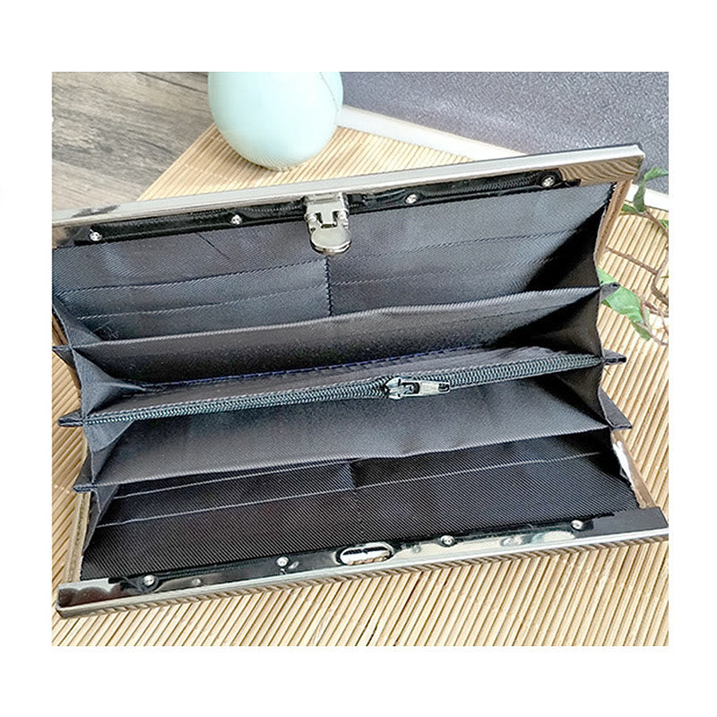 Buddha Stonesの花、梅、桃の花、竹の両面刺繍、大容量のキャッシュホルダーウォレット、ショッピングバッグ - image 11