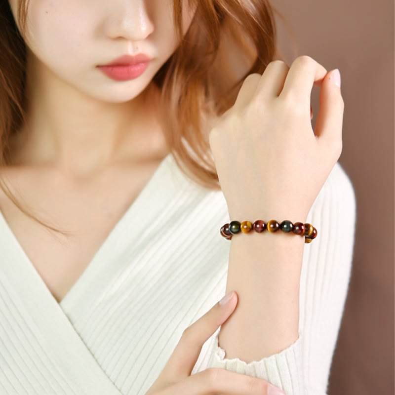 Buddha Stones天然タイガーアイ ポジティブプロテクションブレスレット