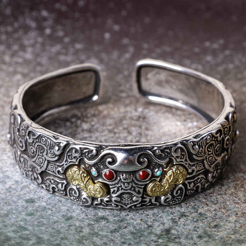 Buddha Stones彫刻貔貅祝福ブレスレットバングル