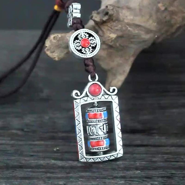 Buddha Stones六字真言 祈りの輪 回転結び 祝福キーホルダー 装飾