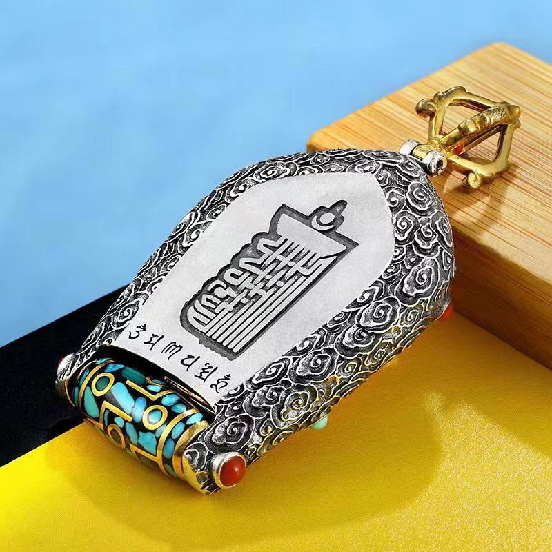 十二支誕生仏タンカ繁栄回転式ビーズネックレスペンダント - image 4