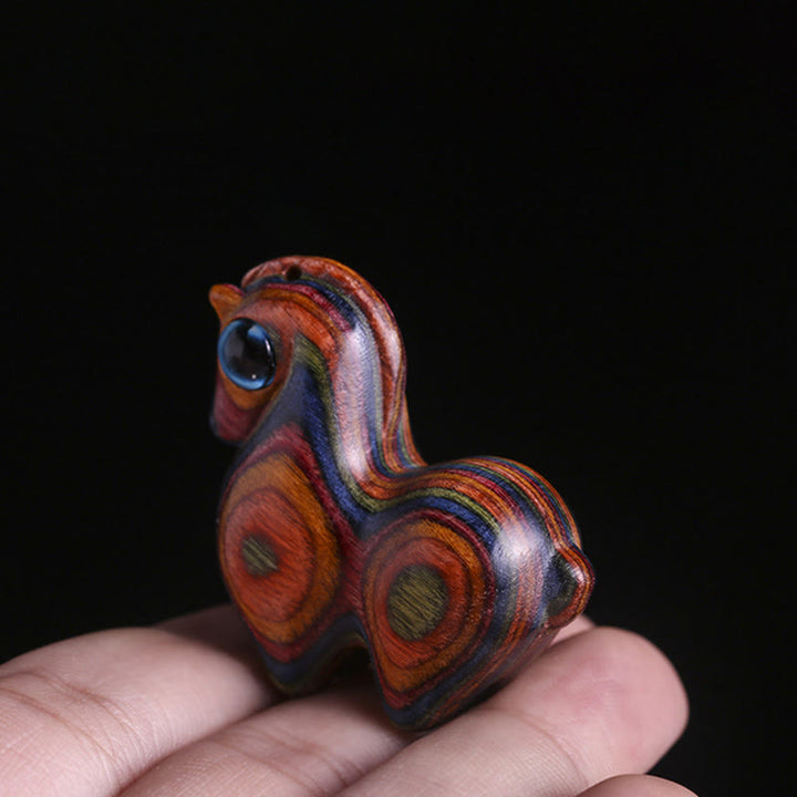 Buddha Stones小葉 紅白檀 緑白檀 幸運のミニ馬 守護飾り