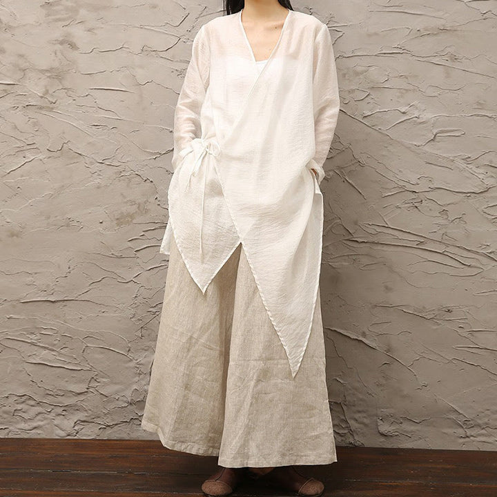 Buddha Stonesシンプル ホワイト ベージュ 柄 瞑想 スピリチュアル 禅 練習 ヨガ 服 レディース