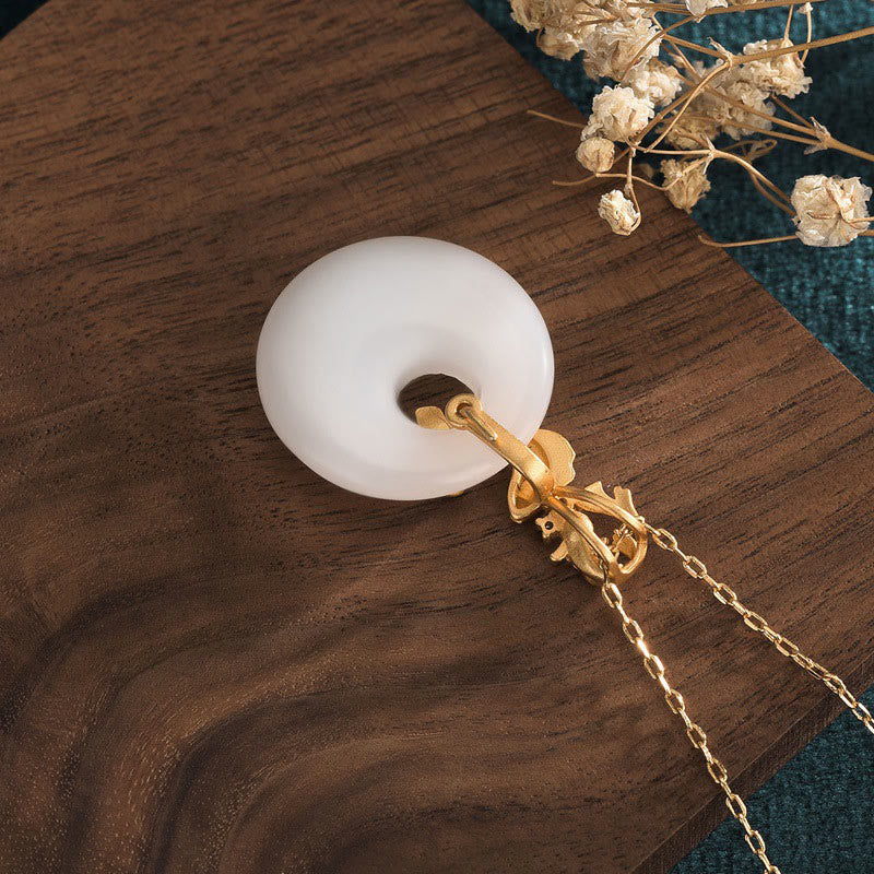 Buddha Stones白翡翠 鯉 富と繁栄のネックレスペンダント - image 4