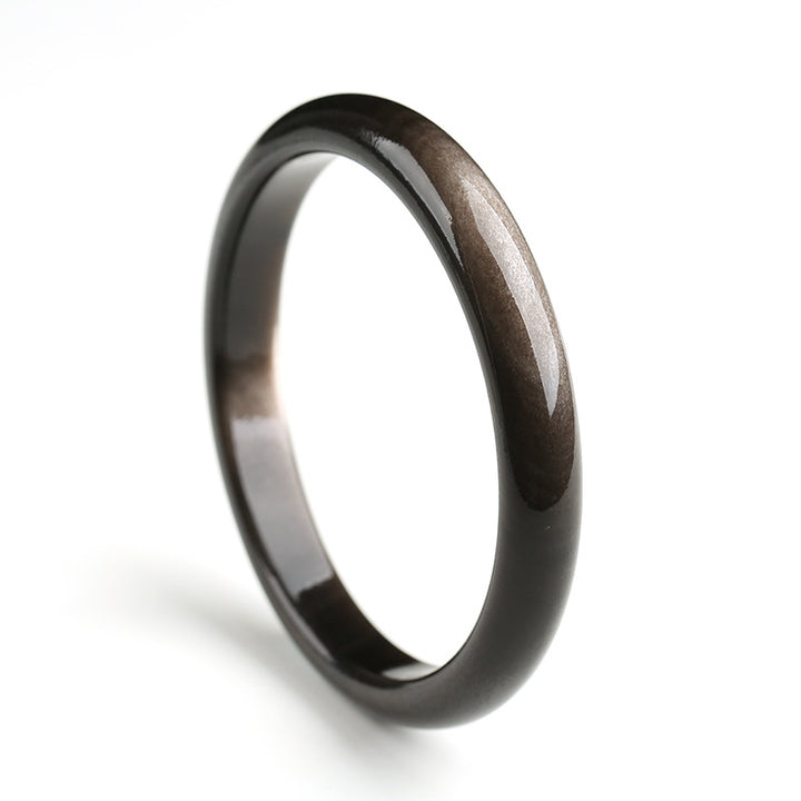 Buddha Stonesゴールドシーンオブシディアン シルバーシーンオブシディアン守護ブレスレットバングル