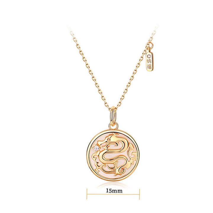 ❗❗❗フラッシュセール -Buddha Stones925 スターリングシルバー シャコガイ ストーン 龍年 福 キャラクター 幸運 強さ ネックレス ペンダント
