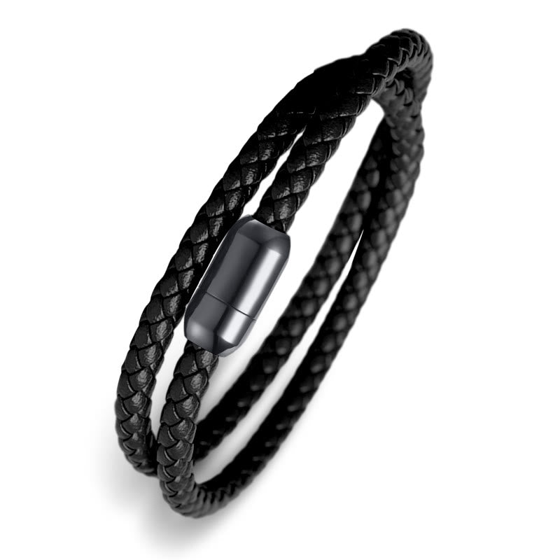Buddha Stones本革レッドストリングプロテクションマグネットバックルブレスレット