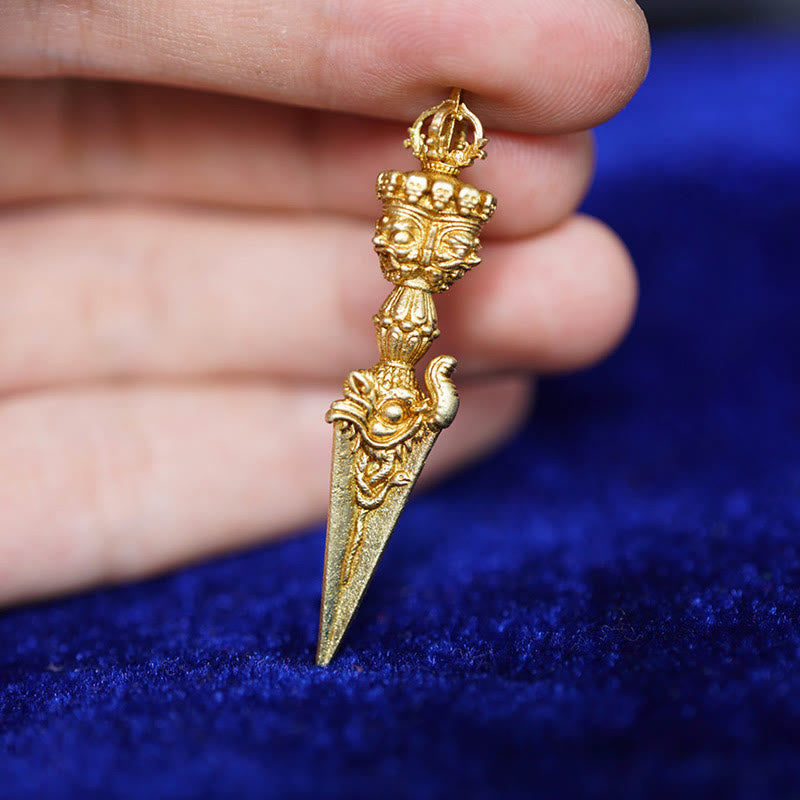 Buddha Stonesチベット ドルジェ ヴァジュラ 彫刻 スピリチュアルパワーペンダント 吊り下げ装飾