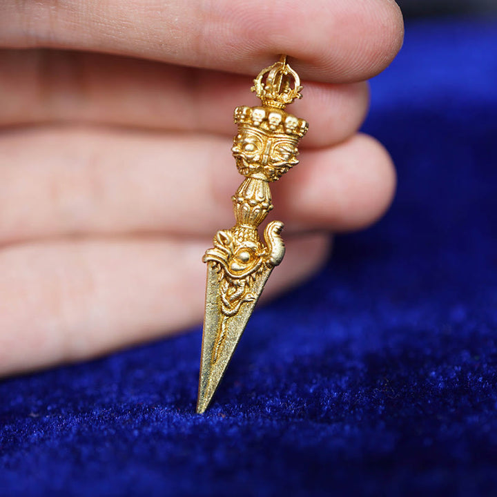 Buddha Stonesチベット ドルジェ ヴァジュラ 彫刻 スピリチュアルパワーペンダント 吊り下げ装飾