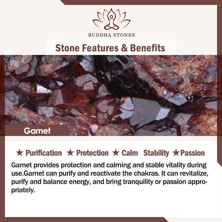 Buddha StonesガーネットビーズストロベリークォーツPiXiu守護リング - image 7