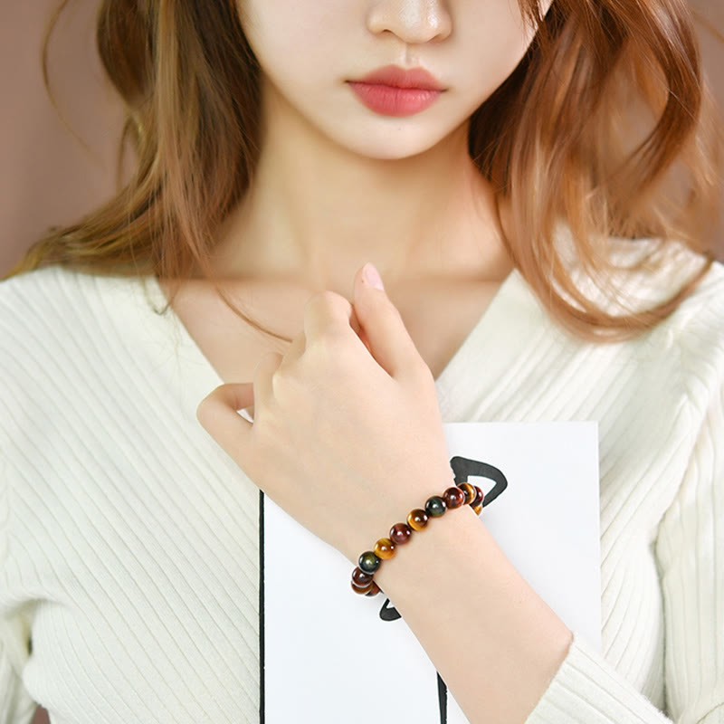 Buddha Stones天然タイガーアイ ポジティブプロテクションブレスレット