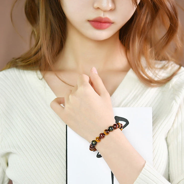 Buddha Stones天然タイガーアイ ポジティブプロテクションブレスレット