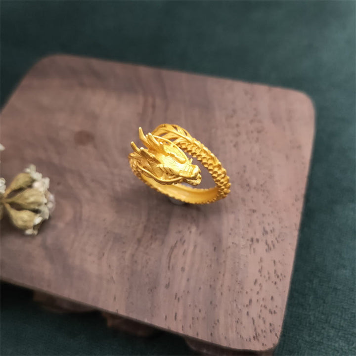 Buddha Stonesゴールデンドラゴン 成功の力の指輪