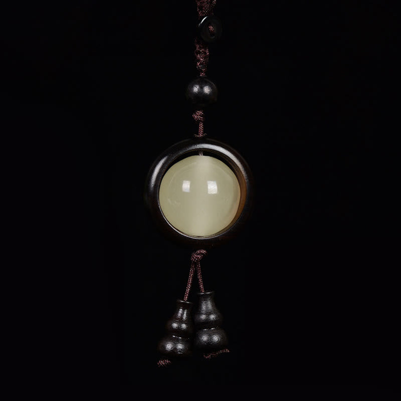 Buddha Stones、紫檀、黒檀、緑檀、光る幸運のビーズ、ひょうたん、平和のキーチェーン