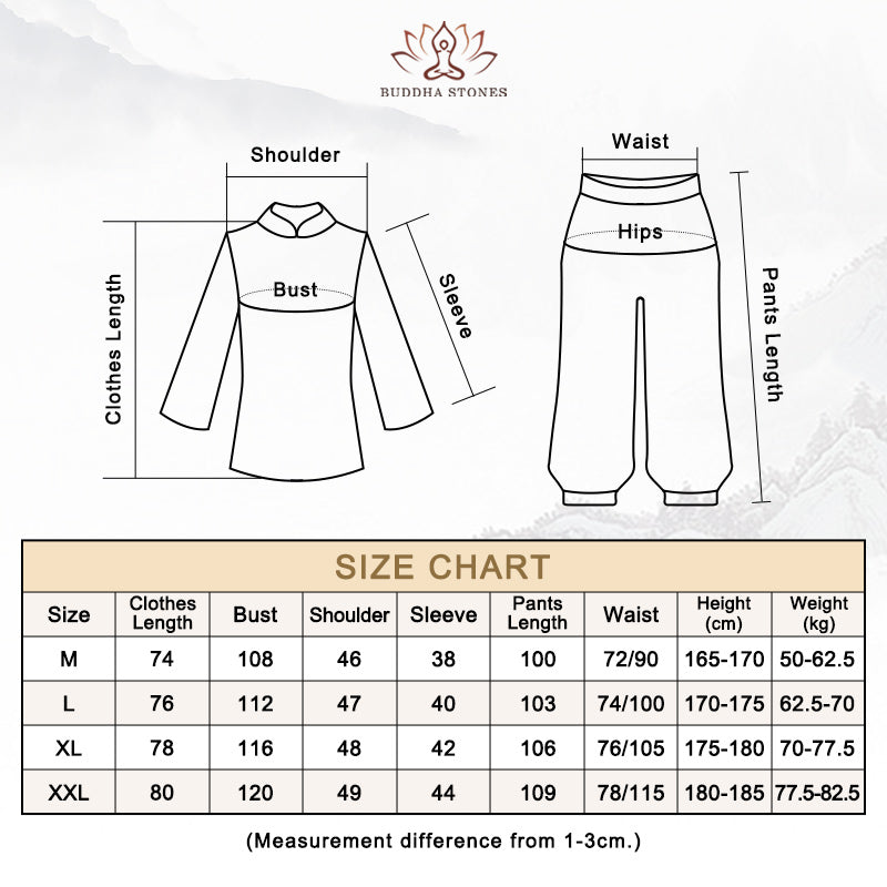 Buddha Stones瞑想 祈り スピリチュアル 禅 修行 ユニフォーム 衣類 メンズ セット
