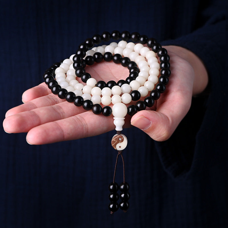 Buddha Stones黒檀YinYang守護 ネックレスMala