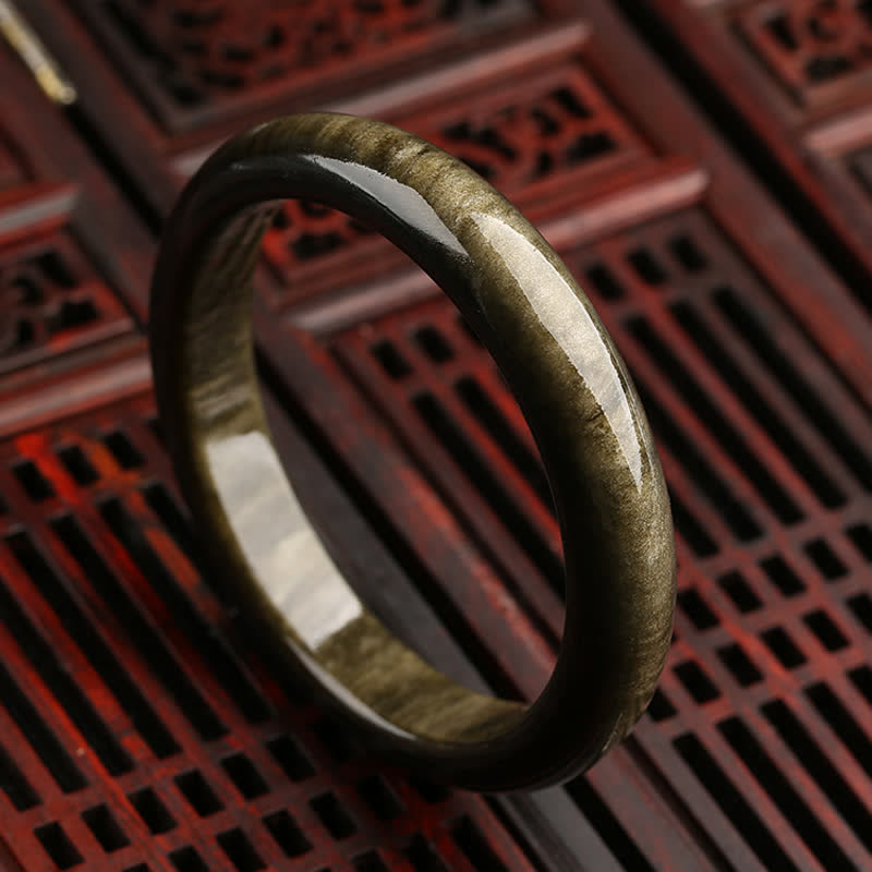 Buddha Stonesゴールドシーンオブシディアン シルバーシーンオブシディアン守護ブレスレットバングル