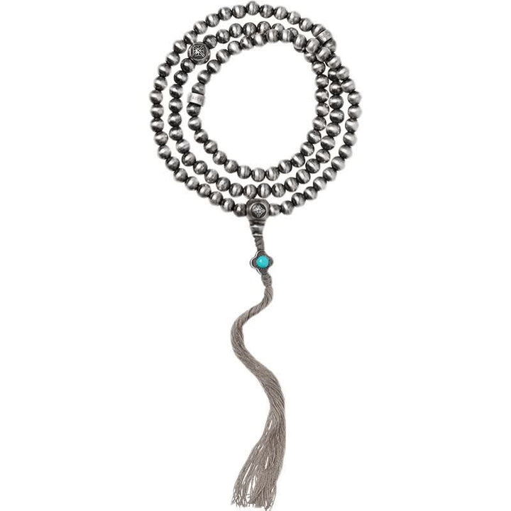 Buddha Stones 108Malaビーズ 925 スターリングシルバー レッドアゲート ターコイズ 自信のチャームブレスレット