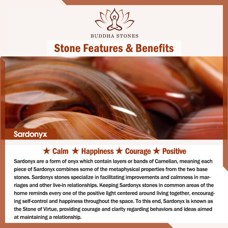 Buddha Stones三眼ビーズサードニクス幸運ブレスレット