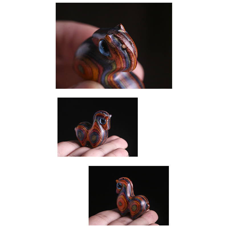 Buddha Stones小葉 紅白檀 緑白檀 幸運のミニ馬 守護飾り