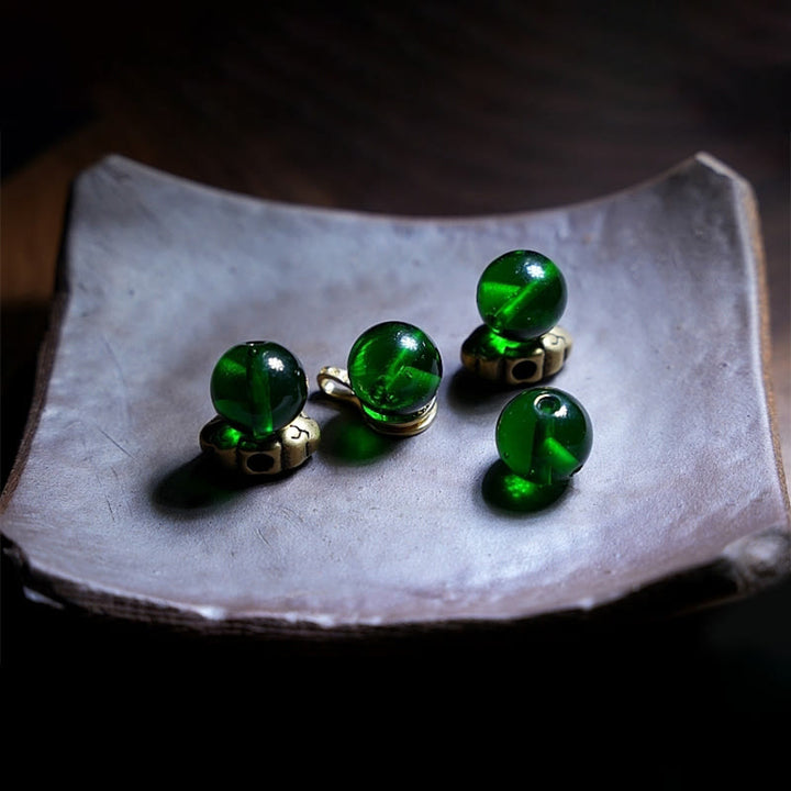 Buddha Stonesチベット 108 個Malaビーズ マルチカラー 琉璃 ガラスビーズ 十二支 九宮 八卦 チャームブレスレット