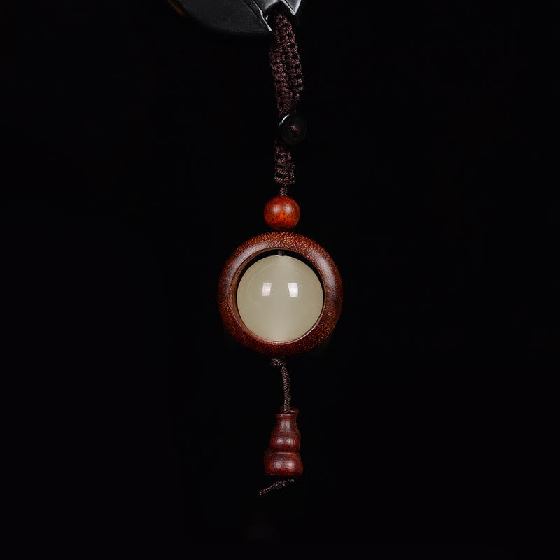 Buddha Stones、紫檀、黒檀、緑檀、光る幸運のビーズ、ひょうたん、平和のキーチェーン