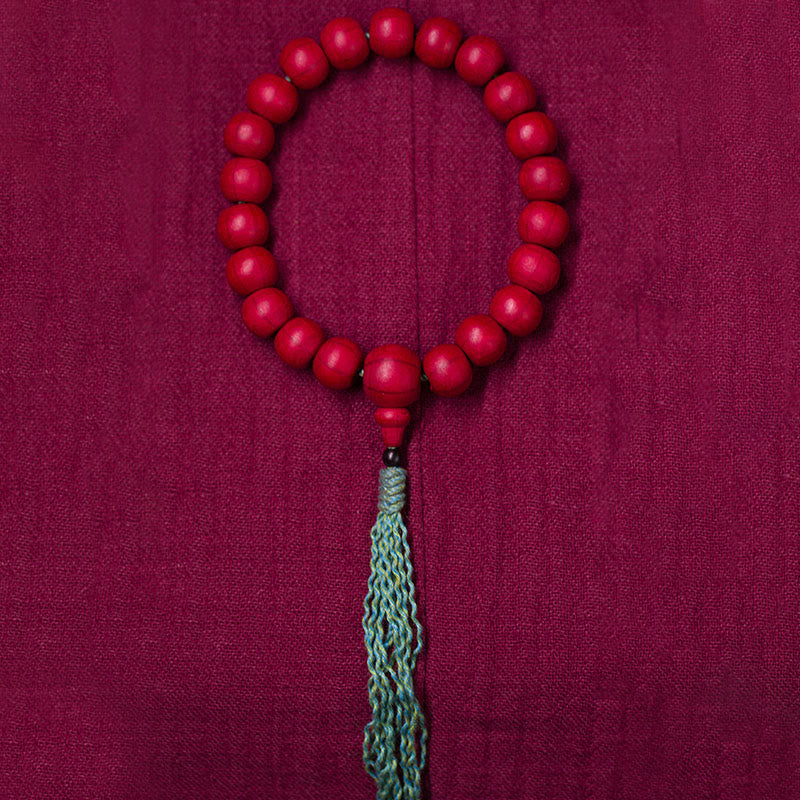 Buddha Stonesアベリア・ビフローラ 木製 邪気払い 手首用Mala