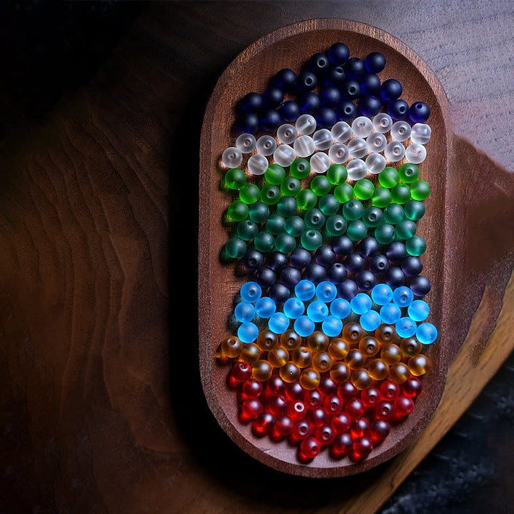 Buddha Stonesチベット 108 個Malaビーズ マルチカラー 琉璃 ガラスビーズ 十二支 九宮 八卦 チャームブレスレット