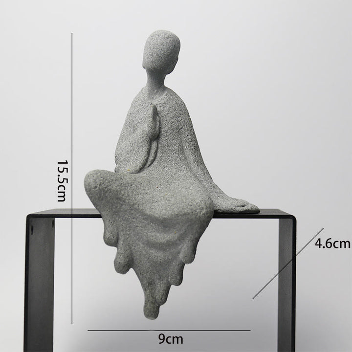 Buddha Stones瞑想 仏陀 僧侶 静寂 家の装飾